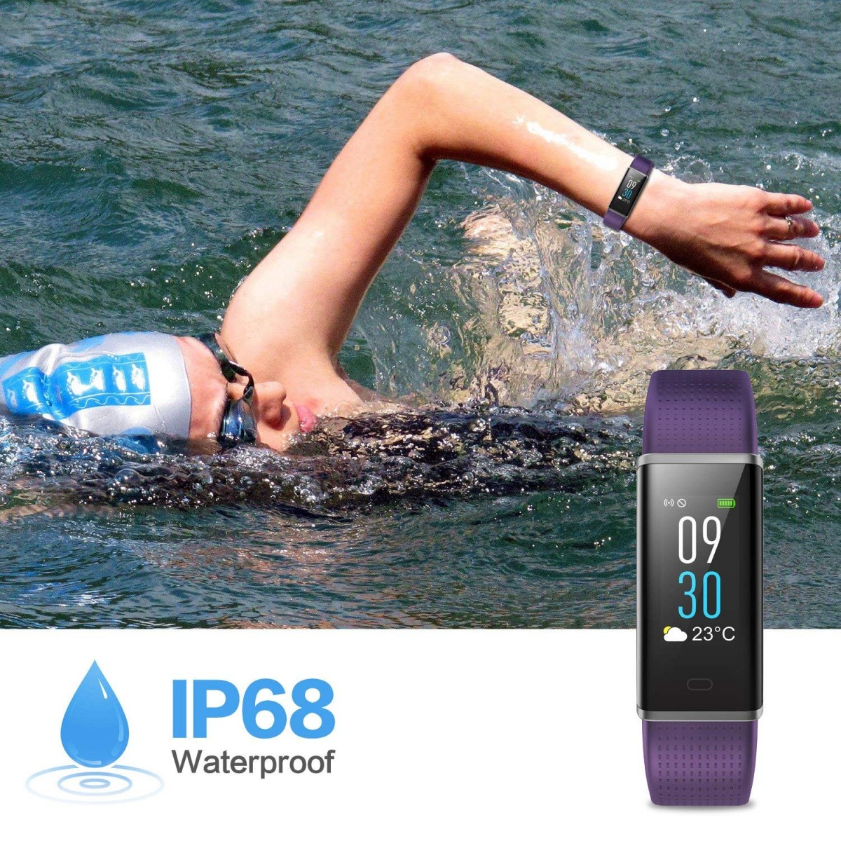 bracelet connecté sport IP68 natation