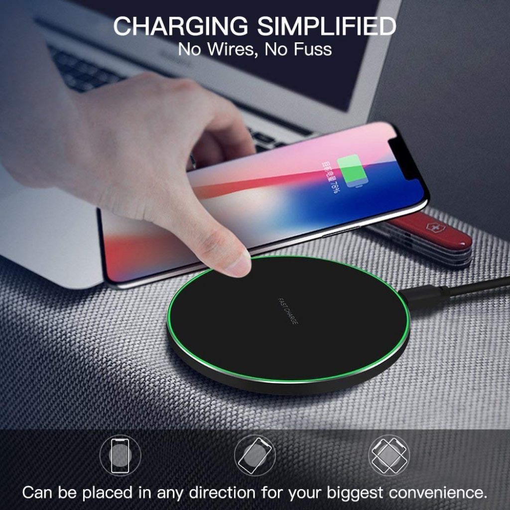 Limxems Chargeur sans Fil 10 W Universel Qi Charging Pad