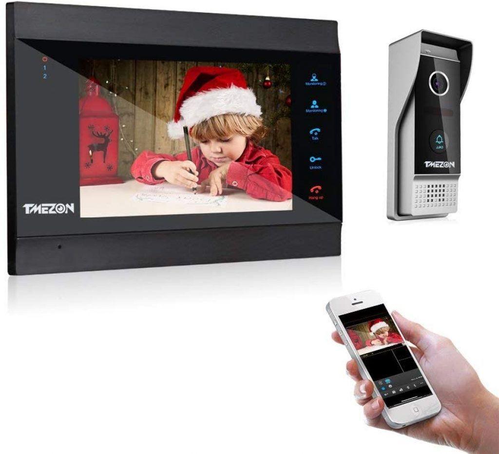 TMEZON Visiophone Wifi IP Vidéo 7 Pouce Moniteur 